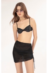 Saia Curta Tule Liso Preto