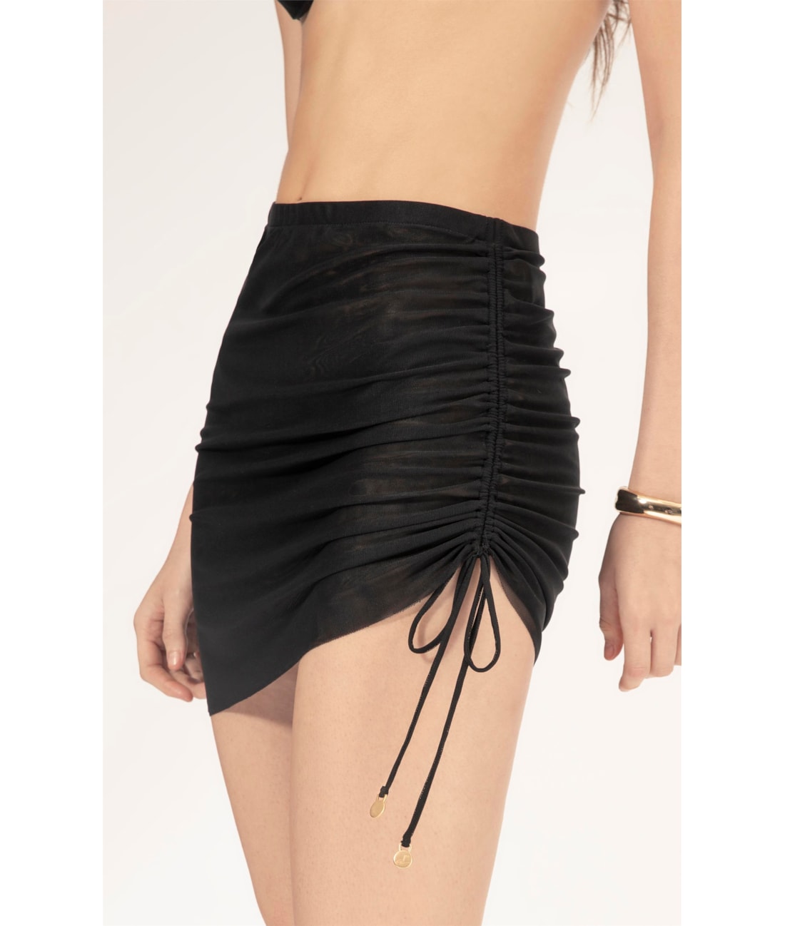 Saia Curta Tule Liso Preto