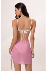 Saia Curta Tule Liso Rosa Gum