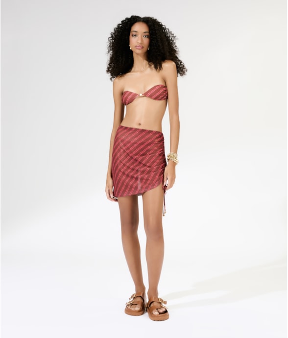 Saia Curta Tule Los Angeles Cereja