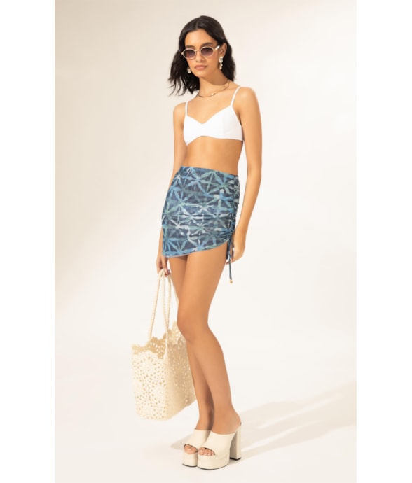 Saia Curta Tule Saint Tropez Marinho