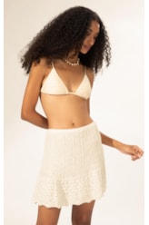 Saia Evasê Tricot Capri Natural