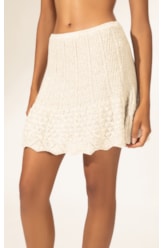 Saia Evasê Tricot Capri Natural