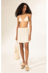 Saia Evasê Tricot Capri Natural