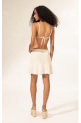 Saia Evasê Tricot Capri Natural