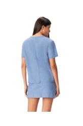Saia Holiday Curta Moletom Denim Azul Seco