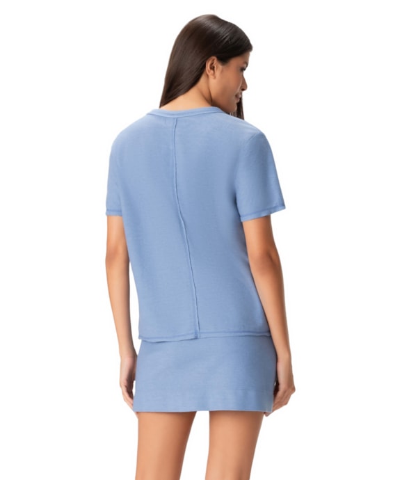 Saia Holiday Curta Moletom Denim Azul Seco