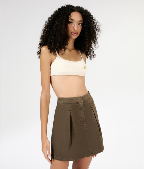 Saia Jeans Color Twill Tenis Tabaco