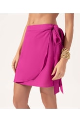 Saia Linho Blend Amarração Magenta