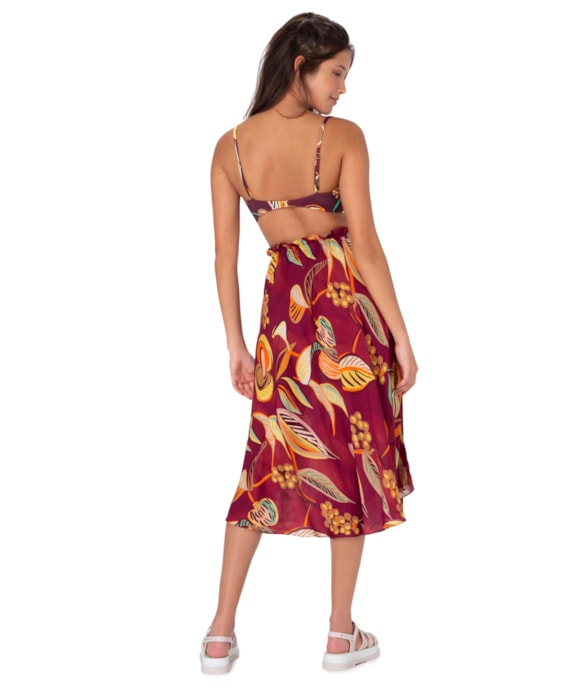 Saia Midi Clochard Angela Estamp. Vinho