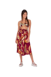 Saia Midi Clochard Angela Estamp. Vinho