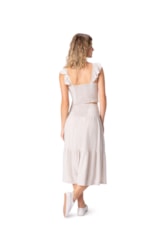 Saia Midi Recortes Heavy Linen Natural