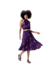 Saia Midi Recortes Seychelles Roxo
