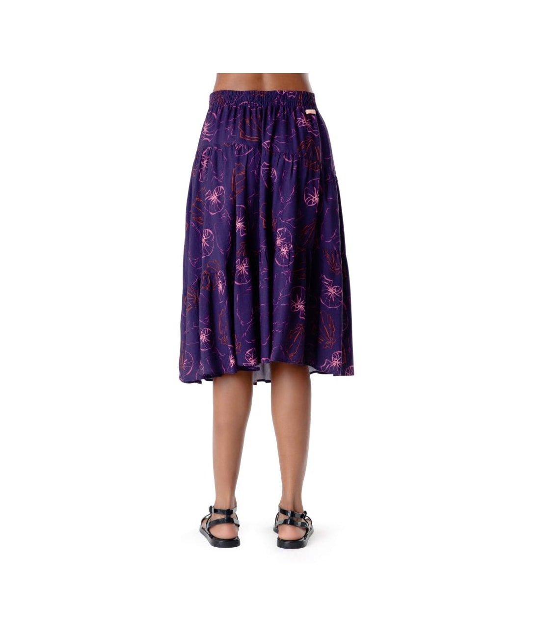 Saia Midi Recortes Seychelles Roxo