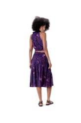 Saia Midi Recortes Seychelles Roxo