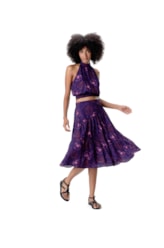 Saia Midi Recortes Seychelles Roxo
