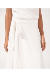 Saia Midi Transp. Jacquard Visco Sunset Off White