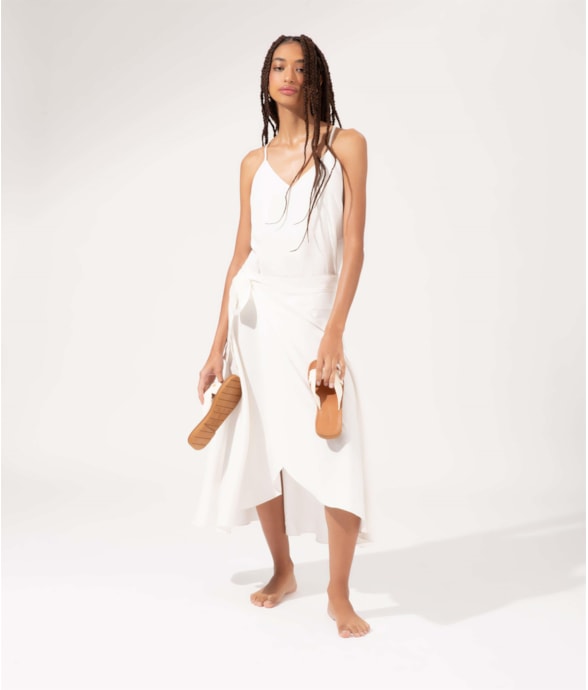 Saia Midi Transp. Jacquard Visco Sunset Off White