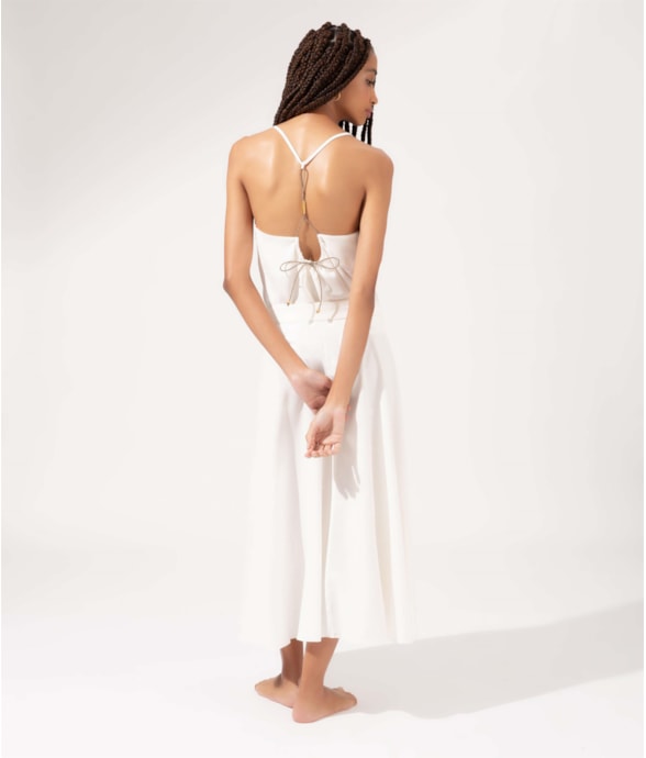 Saia Midi Transp. Jacquard Visco Sunset Off White