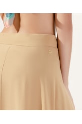 Saia Midi Transpassada Linen Blend Husk