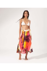 Saia Midi Transpassada Sunset Laranja