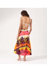 Saia Midi Transpassada Sunset Laranja