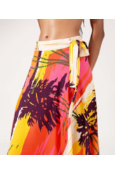 Saia Midi Transpassada Sunset Laranja