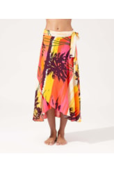 Saia Midi Transpassada Sunset Laranja