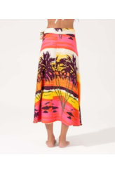 Saia Midi Transpassada Sunset Laranja