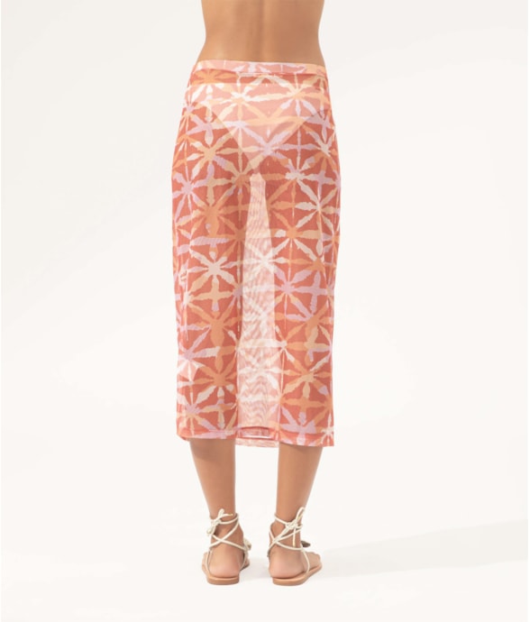 Saia Midi Tule St Tropez Magenta