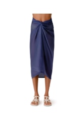 Saia Pareo Washed Azul Jeans