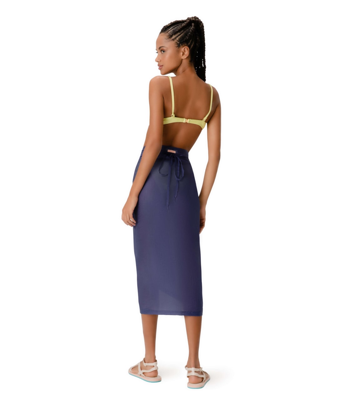 Saia Pareo Washed Azul Jeans