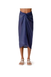 Saia Pareo Washed Azul Jeans