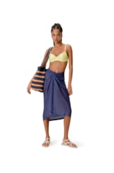 Saia Pareo Washed Azul Jeans