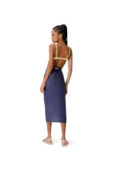 Saia Pareo Washed Azul Jeans