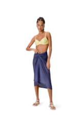 Saia Pareo Washed Azul Jeans