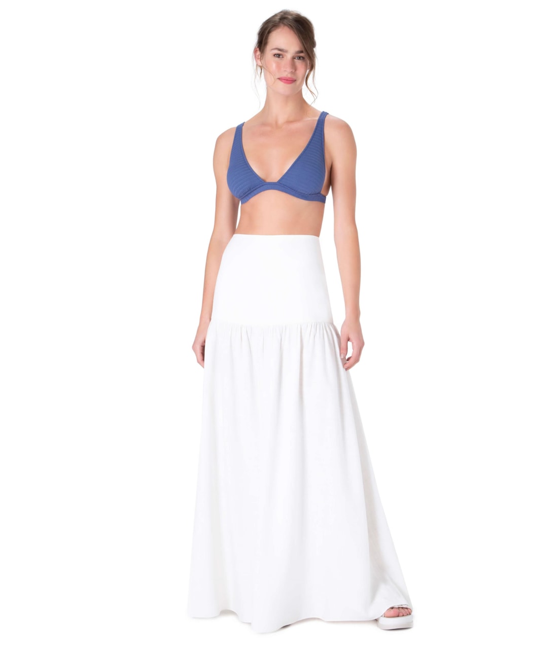 Saia Resort Longa Camadas Light Visco Off White