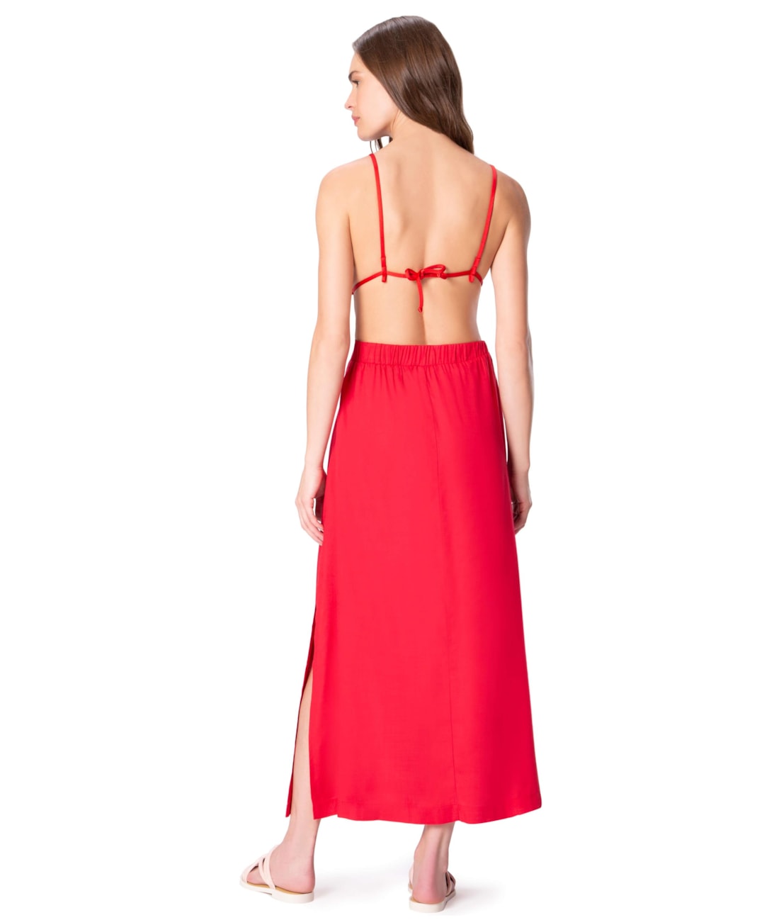 Saia Resort Longa Light Visco Vermelho