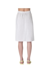 Saia Resort Midi Linen Stripe Cinza Claro
