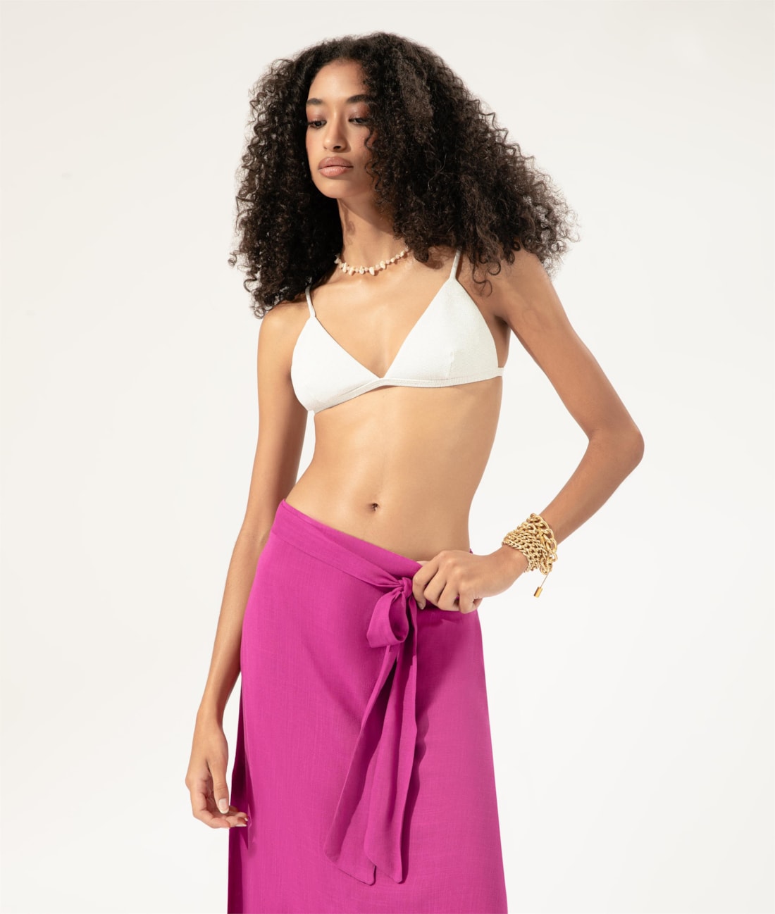 Saia Resort Midi Visco Slub Violeta