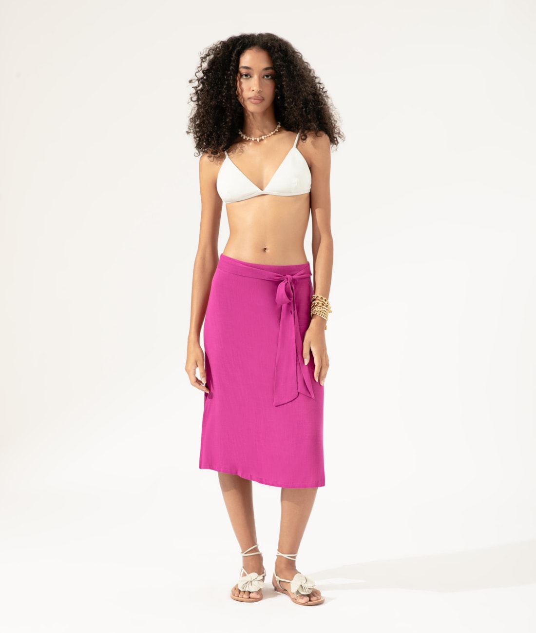 Saia Resort Midi Visco Slub Violeta