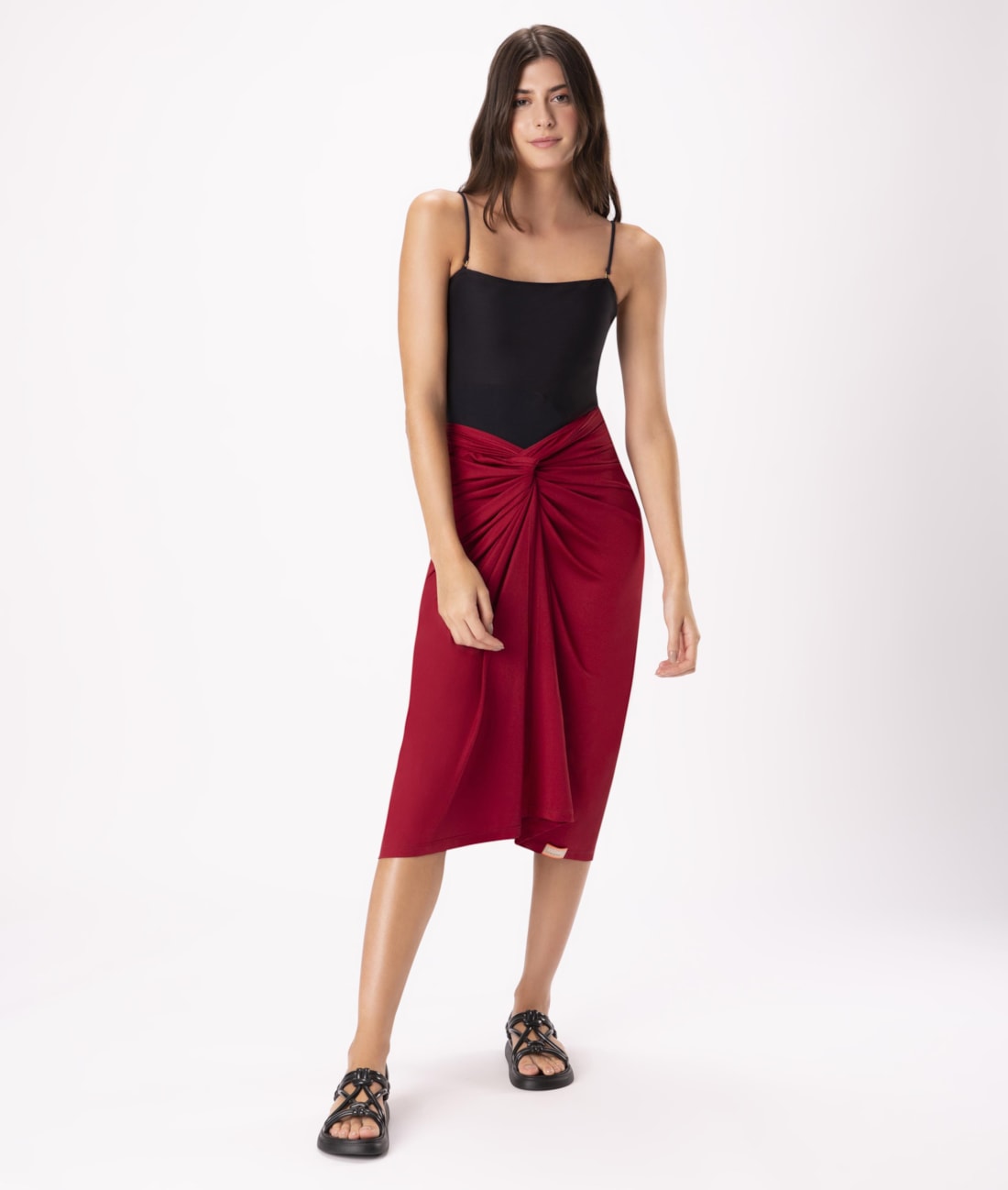 Saia Resort Pareô Jersey Vermelho