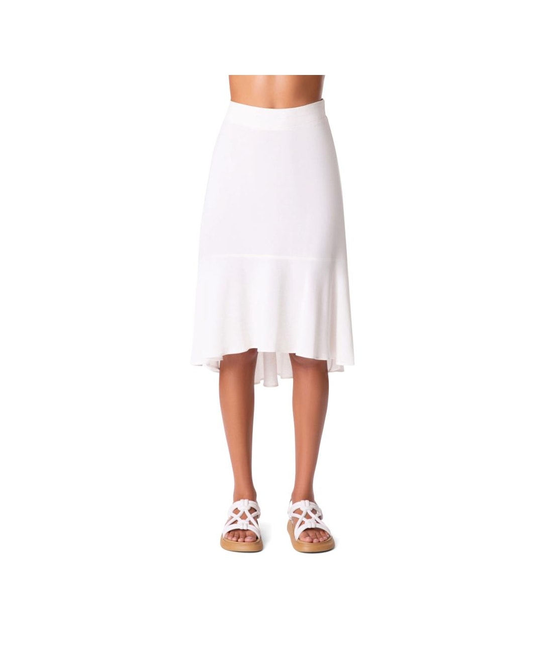 Saia Resort Recorte Linen Blend Branco
