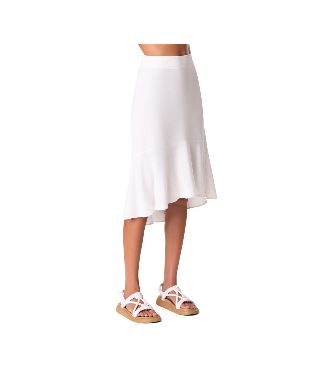 Saia Resort Recorte Linen Blend Branco