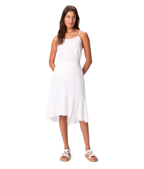 Saia Resort Recorte Linen Blend Branco