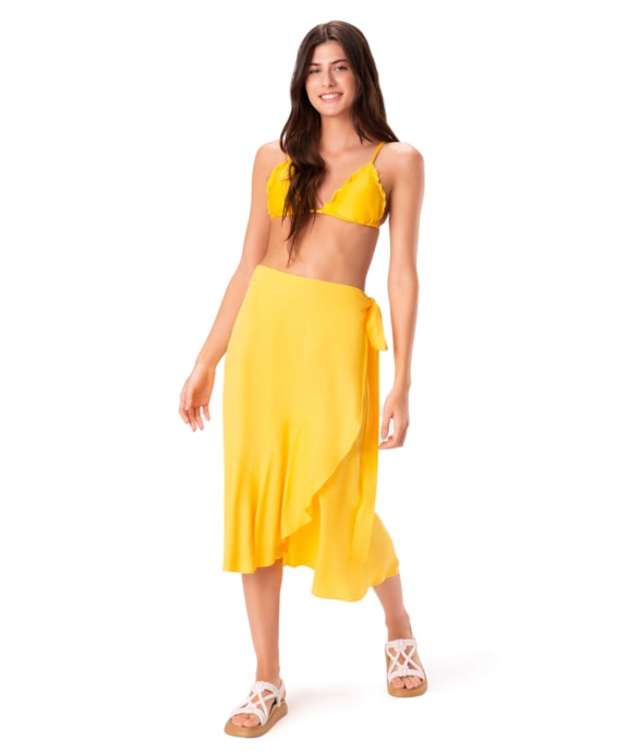 Saia Resort Transpassada Celebrate Amarelo