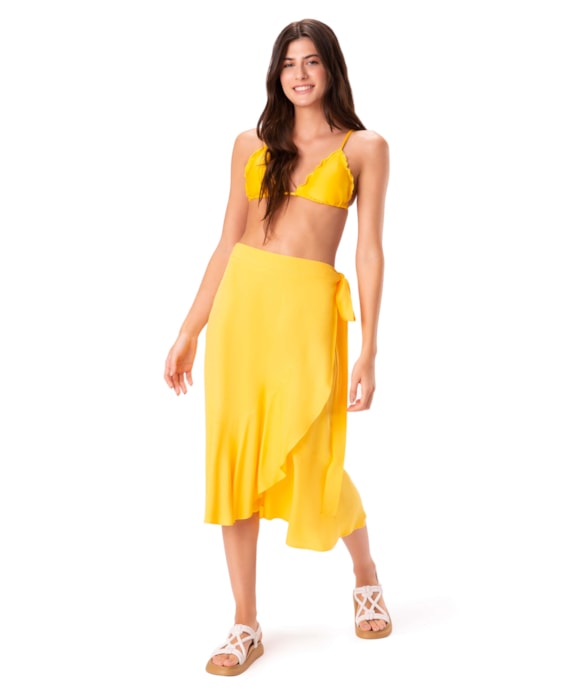 Saia Resort Transpassada Celebrate Amarelo