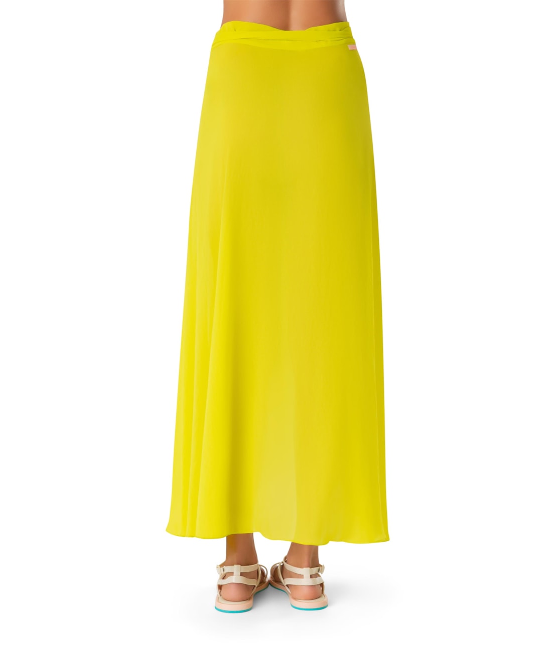 Saia Resort Transpassada Chiffon Fluor Lemom Fluor