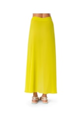 Saia Resort Transpassada Chiffon Fluor Lemom Fluor