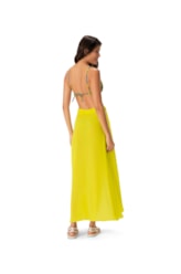 Saia Resort Transpassada Chiffon Fluor Lemom Fluor